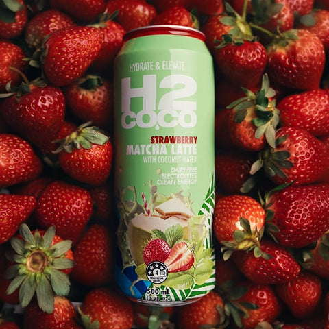 H2coco Strawberry Matcha Latte Coconut Water 500mL x12