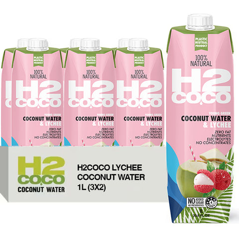 H2coco Lychee Coconut Water 1L x6