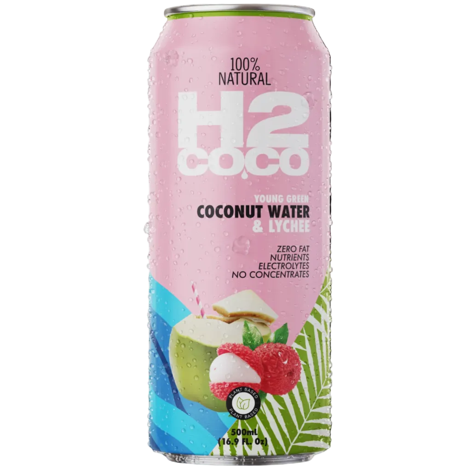 H2coco Pure Coconut Water & Lychee 500mL x12 can