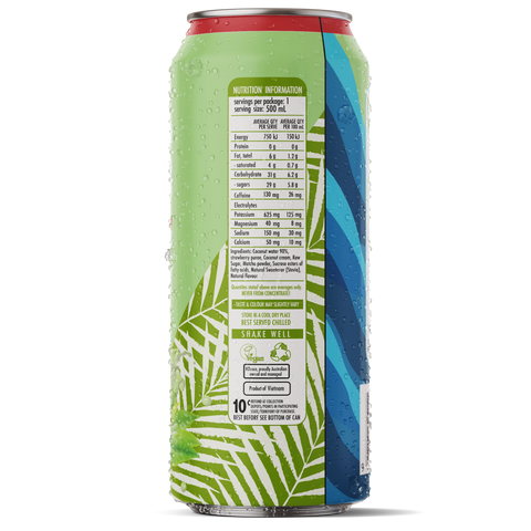 H2coco Strawberry Matcha Latte Coconut Water 500mL x12