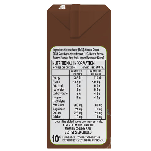 H2coco Pure Coconut Water & Chocolate Coconut Water 200mL - AVAILABLE AT WOOLWORTHS online store only